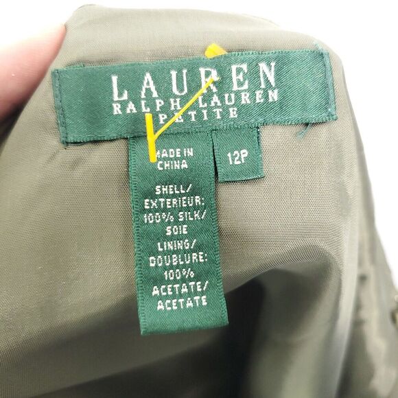 Lauren Ralph Lauren Skirt Womens 12P Silk Paisley Grunge Pleated Goblincore - Picture 7 of 8